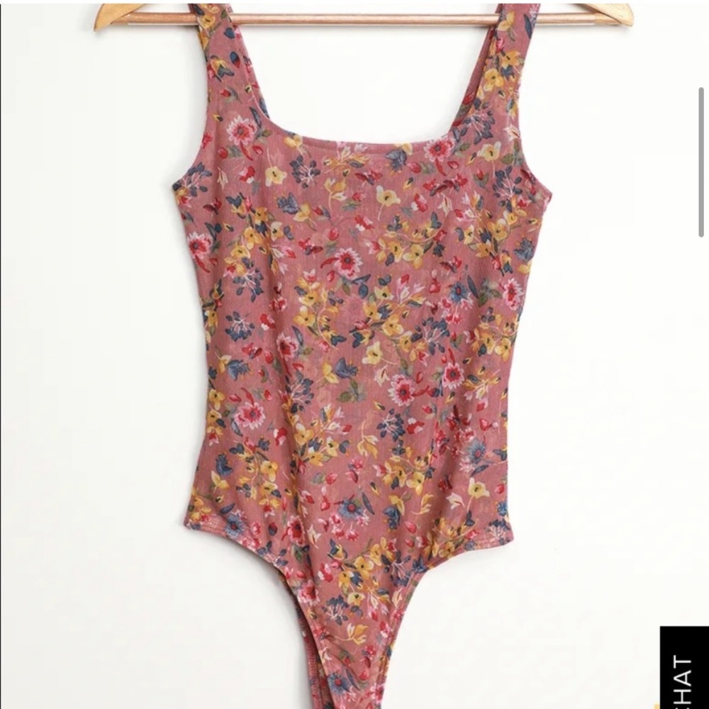 Lulus Pink Floral Bodysuit